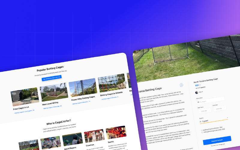 Cagelist: Booking batting cages, made simple screenshot