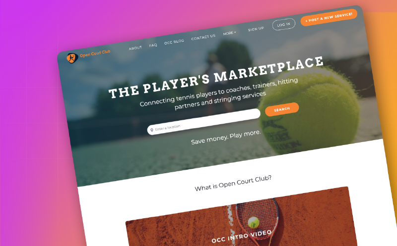 OpenCourtClub: Connecting tennis players with coaches screenshot