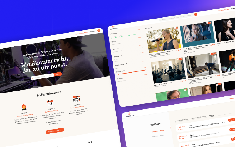 Teachlive: Finding private music teachers online screenshot