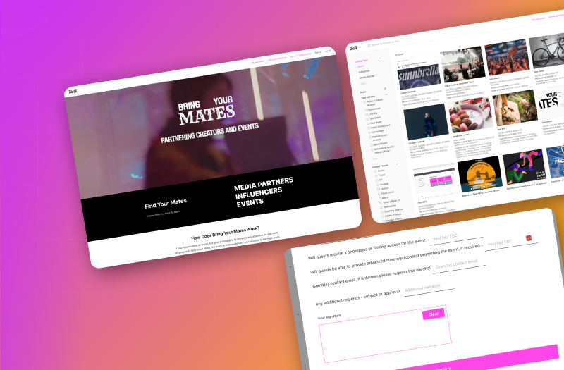 BringYourMates: Connecting event promoters with influencers screenshot