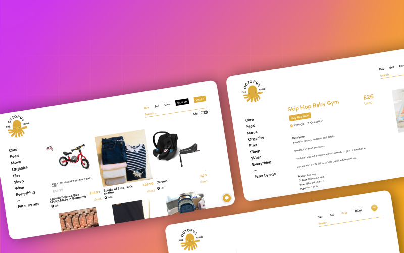 The Octopus Club: Parent marketplace, concept to investment screenshot